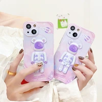 luxury 3d fashion cool bear astronaut phone case for iphone 13 12 11 pro max x xs max xr 7 8 plus phone silicone cover cases