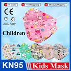Детская Корейская маска kn95 kf94, одобренная гигиеническая черная мультяшная маска для девочек, мальчиков, малышей, детей KN95, маска kn95mask ffp2mask