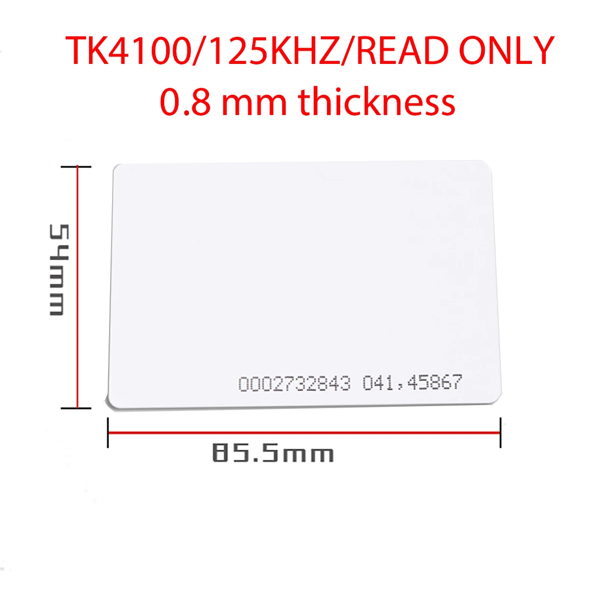 Карта для пользователей системы контроля времени и доступа, Чип TK4100 125 кГц, считывает только толстые брелоки карт