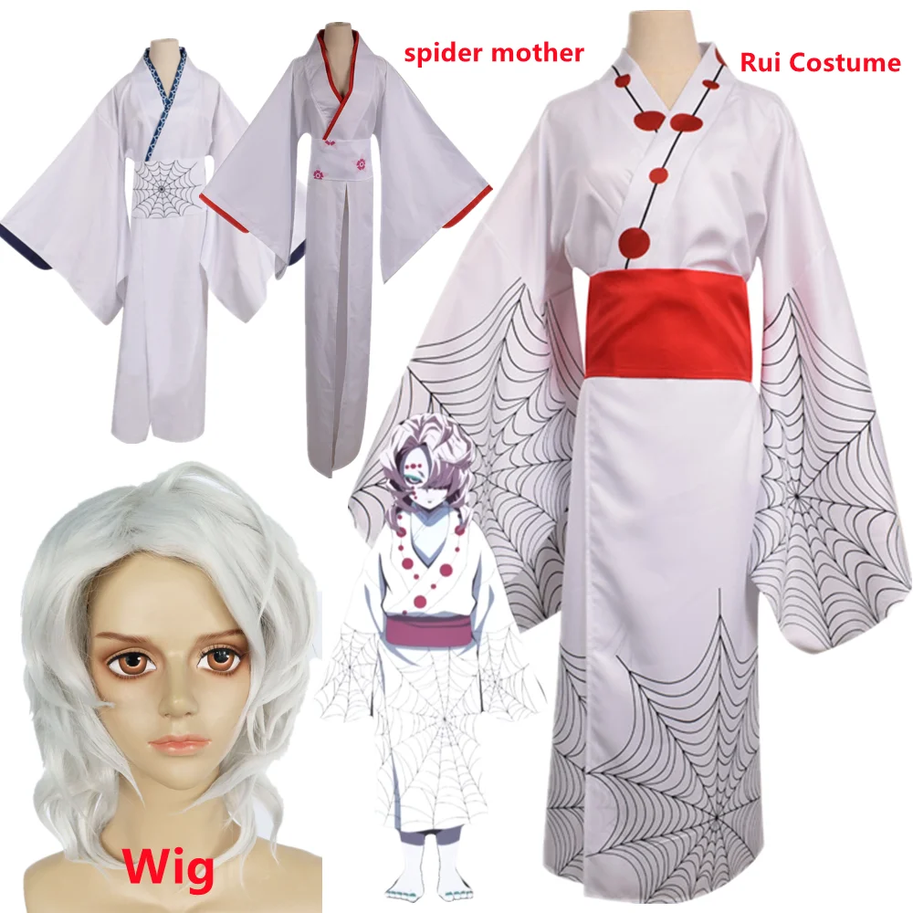 

Anime Demon Slayer Kimetsu no Yaiba Rui Cosplay Costume Clothes Kimono