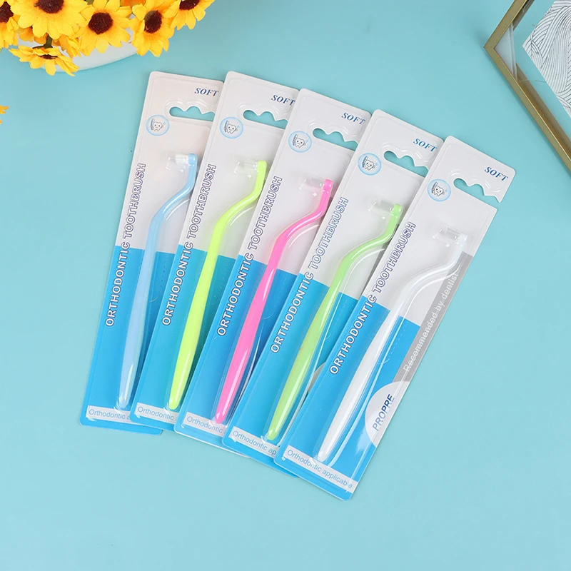 

Single-beam Orthodontic Toothbrush Correction Clean Teeth Floss Oral Hygiene Soft-bristled Small Pointed Interdental Brush