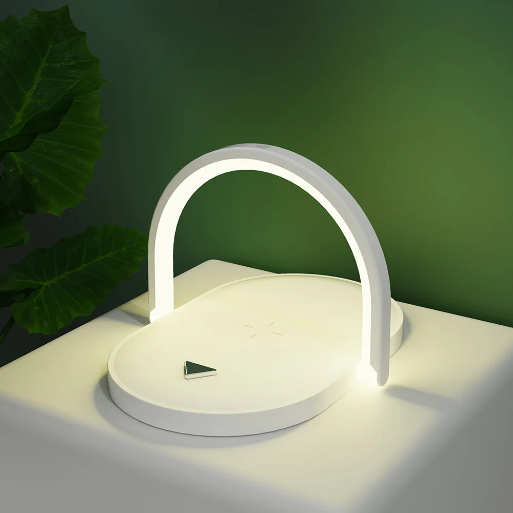 

LED Light 15W Wireless Charger For Samsung iPhone 13 12 Pro Airpods 3 Touch Bed Lamp Qi Charging Dock Station Phone Stand Holder