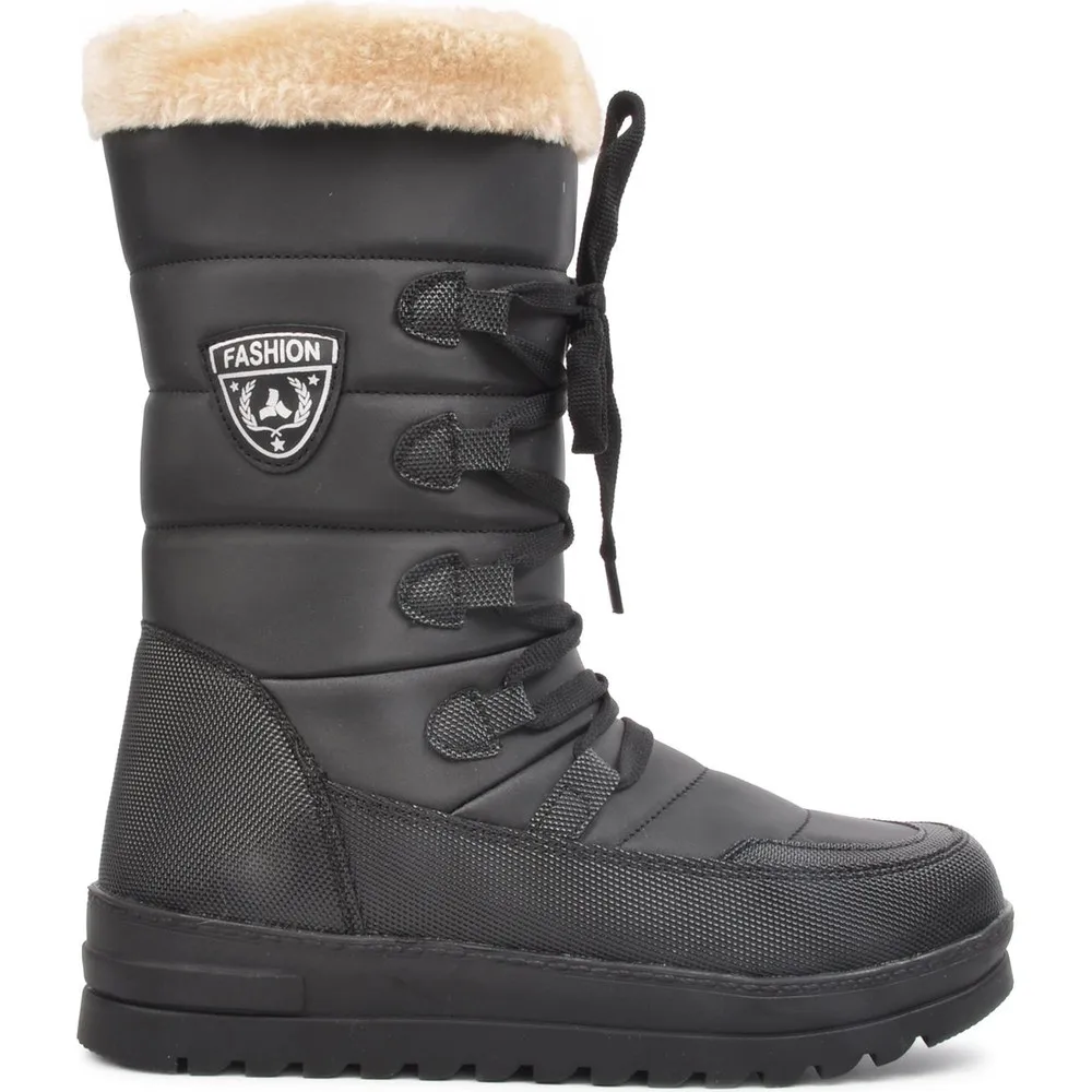 

Dorlie 995 черно-бежевая Женская длинная Снежная лодка с мехом внутри на молнии