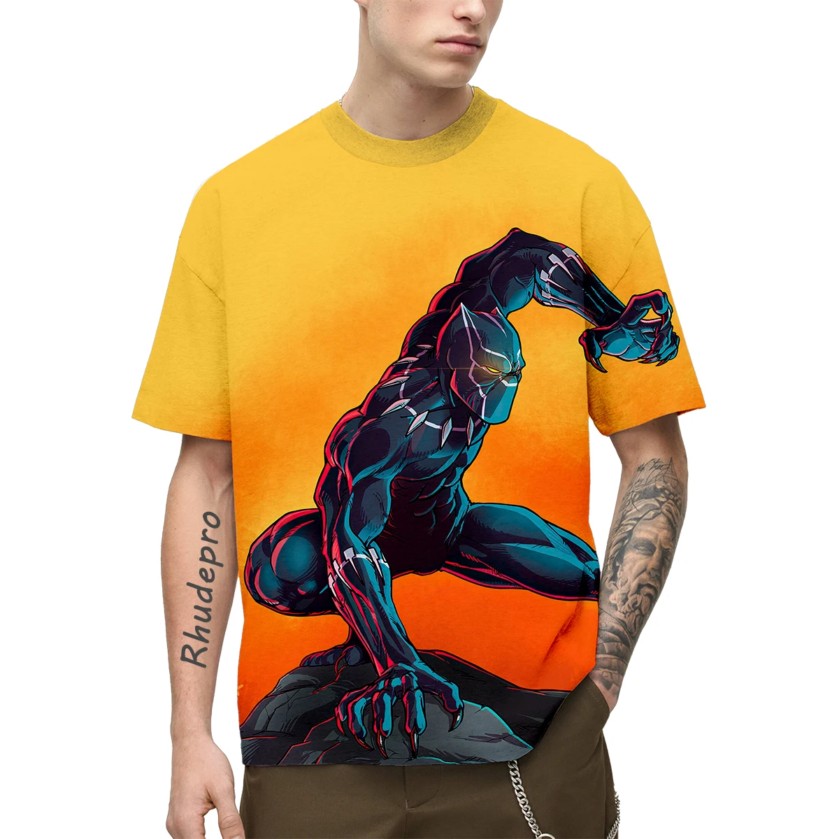 Футболка Miniso с 3D-принтом машина войны Мстителей летняя мужская футболка коротким