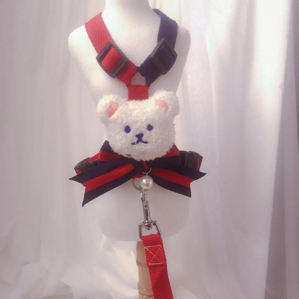 

Long Lasting 1Set Useful Bear Dog Chest Strap Lightweight Pet Chain Eye-catching for Outdoor