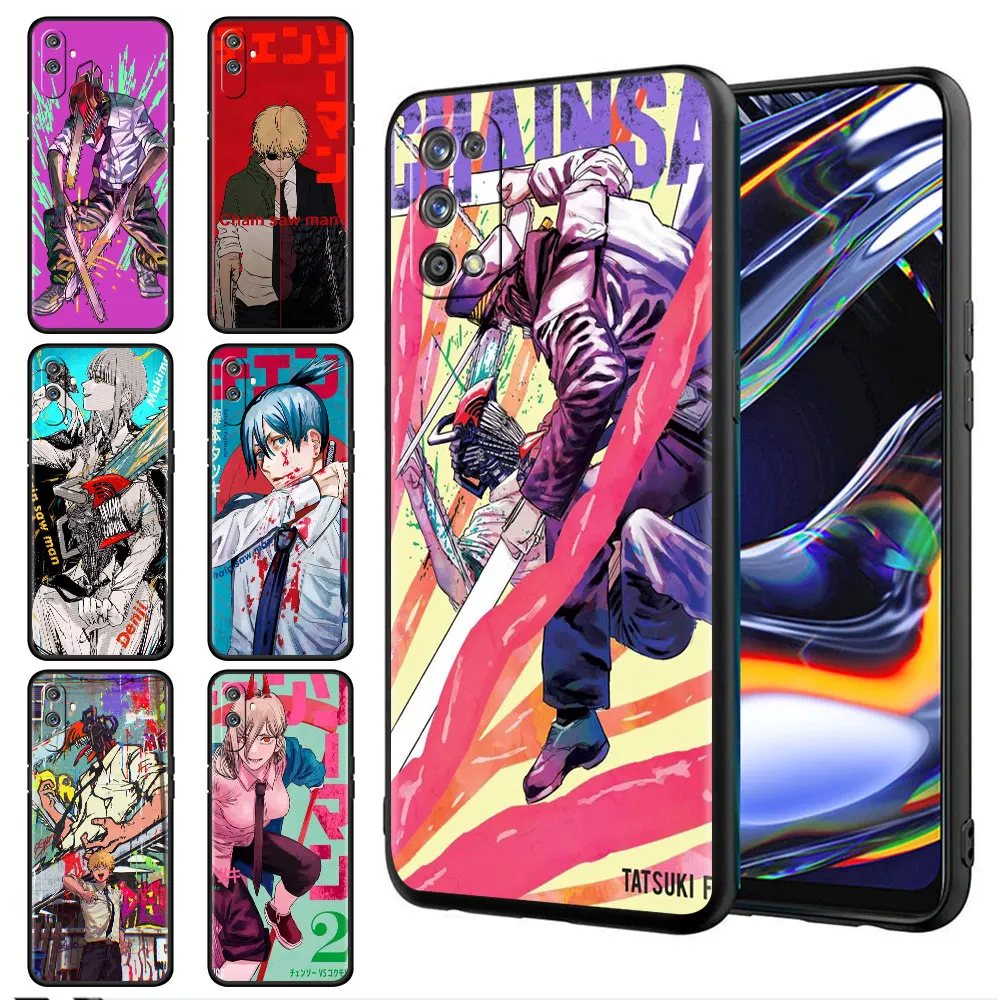 

Anime Chainsaw Man Cover For Realme C3 C11 C21 C21Y C15 8 7 6 5 pro 8i XT GT Master Neo2 Neo3 Blakc Silicone Cases Funda
