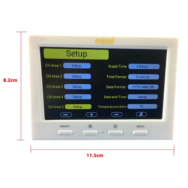 

HP3001 Wireless Weather Station with 5 Sensors 5 Channels Color Screen Data Logger Connect to Computer