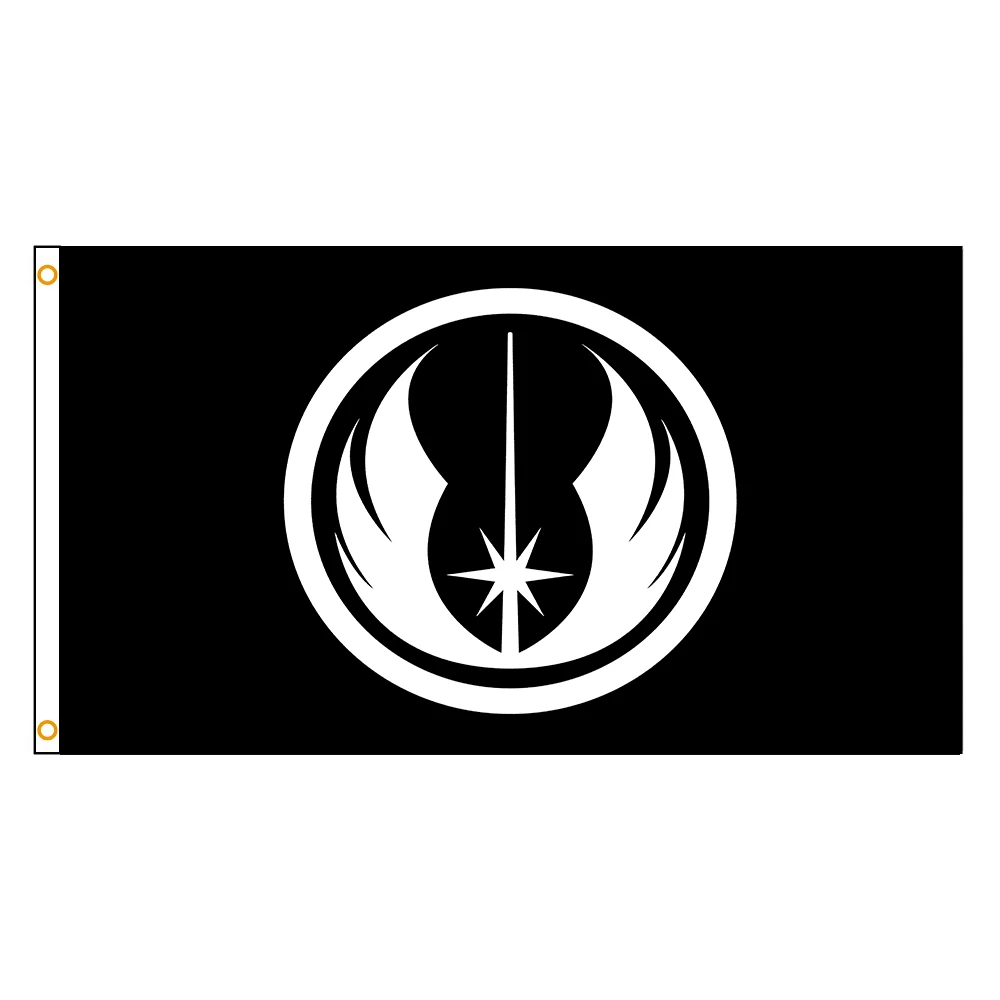 

FLAGJM 90x150cm Jedi Order Flag Jedi Symbol Black White Flags For Decoration