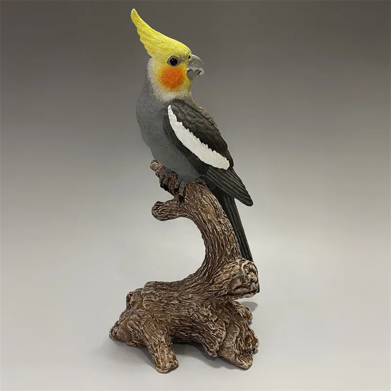 

Полимерная птица, попугай, скульптура, фигурки животных, ручная роспись, Декор для дома