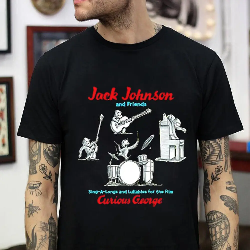 Vtg Jack Johnson Sing for the Film Curious George Подарок для фанатов Мужская рубашка S-5XL