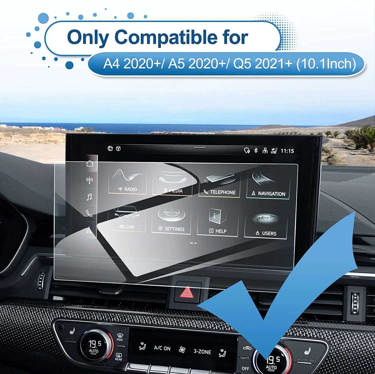 

Защитная пленка для экрана из закаленного стекла для Audi A5 2021 2022 2023 10,1 дюйма, ЖК-дисплей, автомобильное радио, GPS-навигация, аксессуары для интерьера