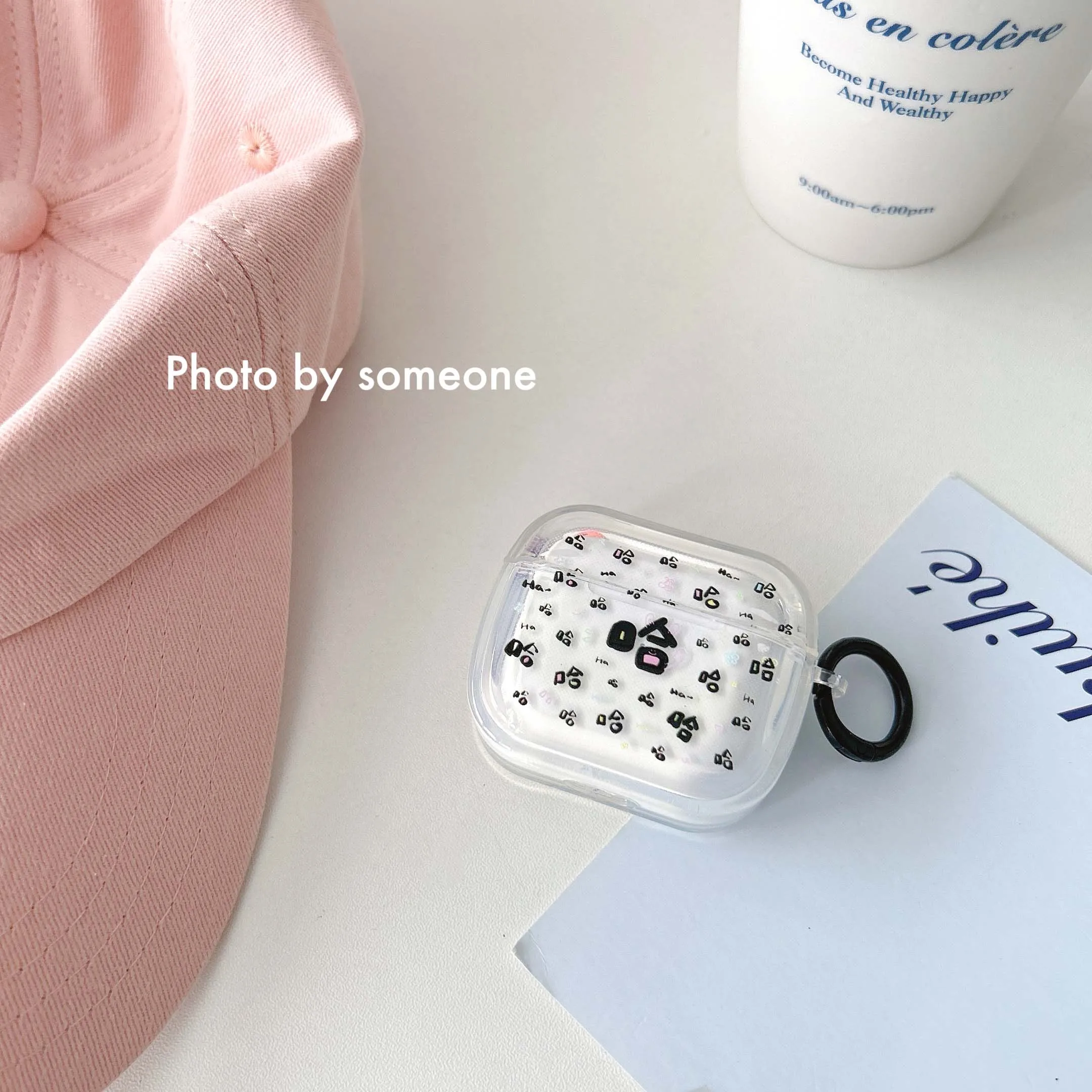 Наушники с надписью happy letter haha