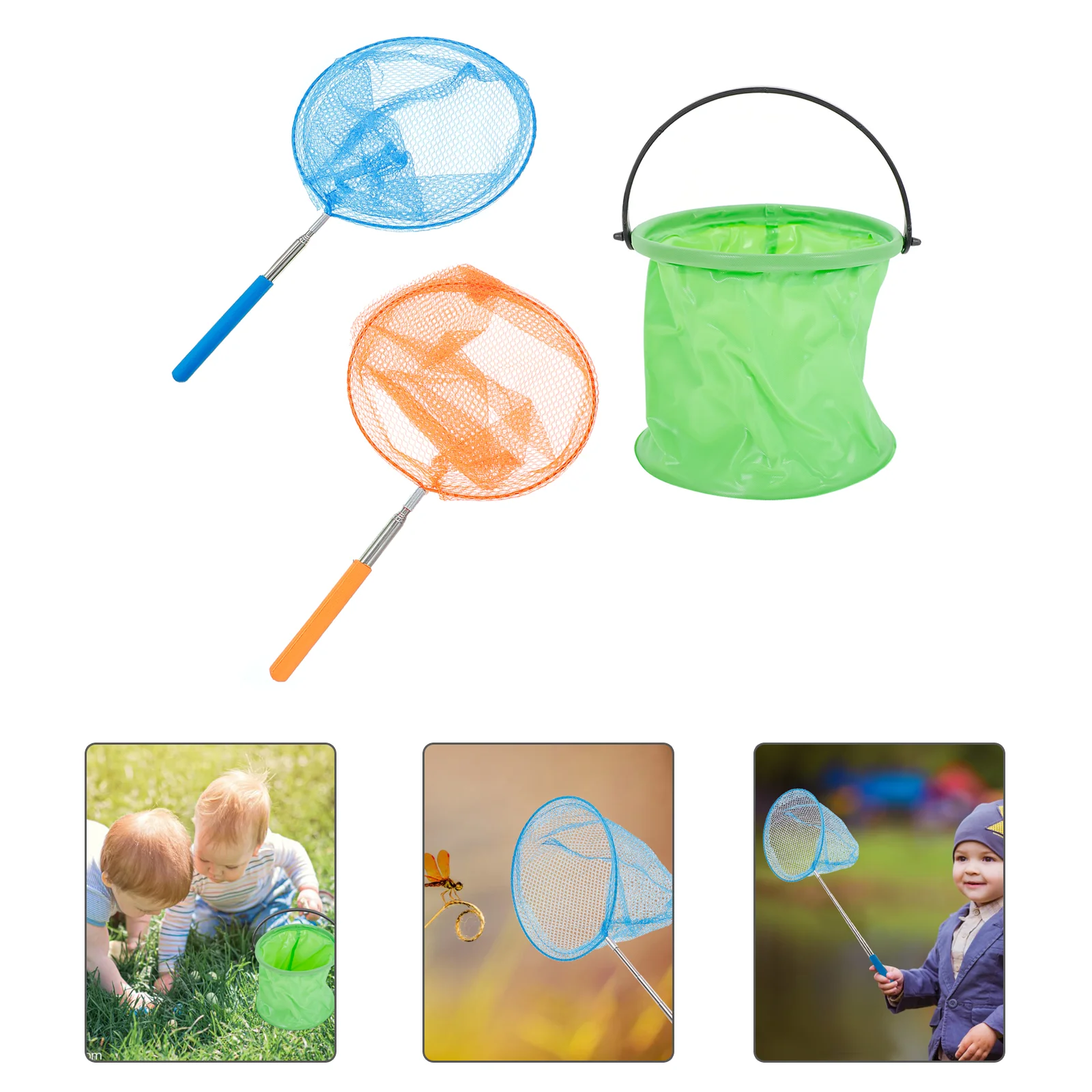 

Net Kids Nets Fishing Catchinginsect Forfish Bucket Telescopic Insectschildren Bug Catcher Steel Gardenset Netting Crab Fishnets