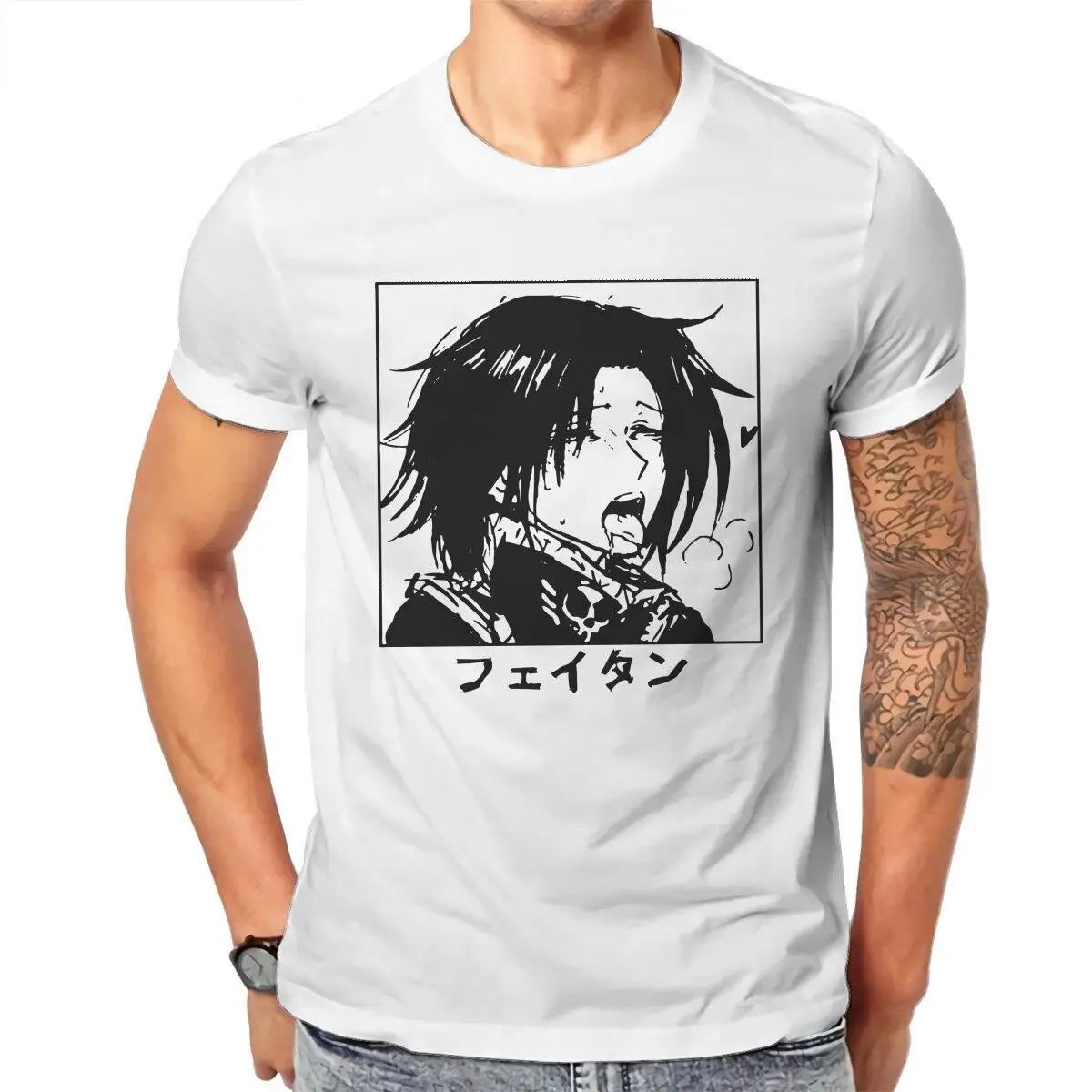 

Men Feitan Tongue H X H T Shirt Hunter X Hunter Anime 100% Cotton Clothes Fun Short Sleeve Crewneck Tees Graphic T-Shirt