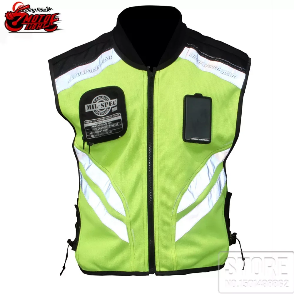 

Riding Reflective Vest MOTO Waistcoat Non-sleeve Clothing Motocross Off-Road Racing Vest Motorcycle Touring Night Riding Jackets