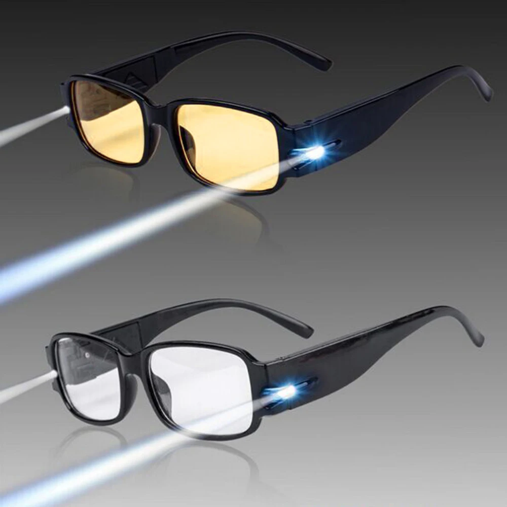 

New LED Light Reading Glasses Clear With Illumination Adjustable Magneic Health Protection Glasses UV Protection Presbyopic
