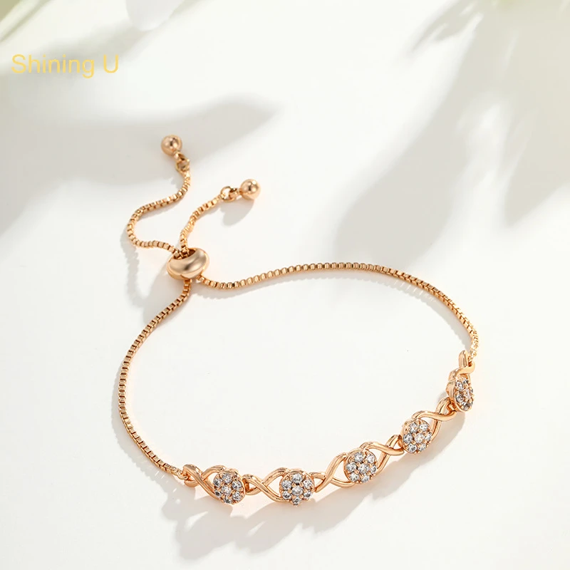 

Shining U Simple Bracelet for Women 18K Gold Color Fashion Jewelry Gift
