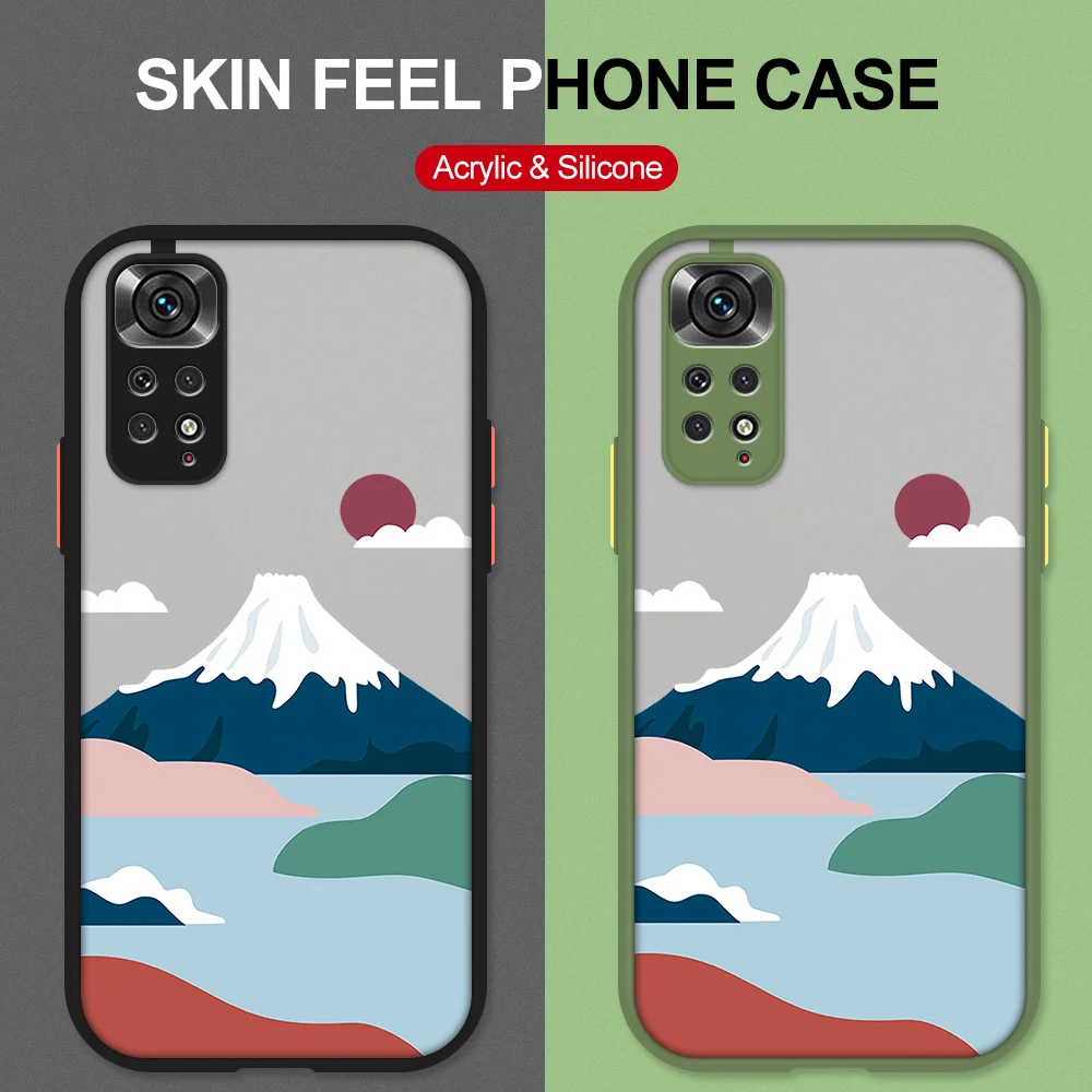 

For Xiaomi Redmi Note 11E 11S 11 11T 10T 10S 10 Pro Max Case Ink Painting Matte Phone Cover Funda For Redmi Note 11 Pro Plus 10