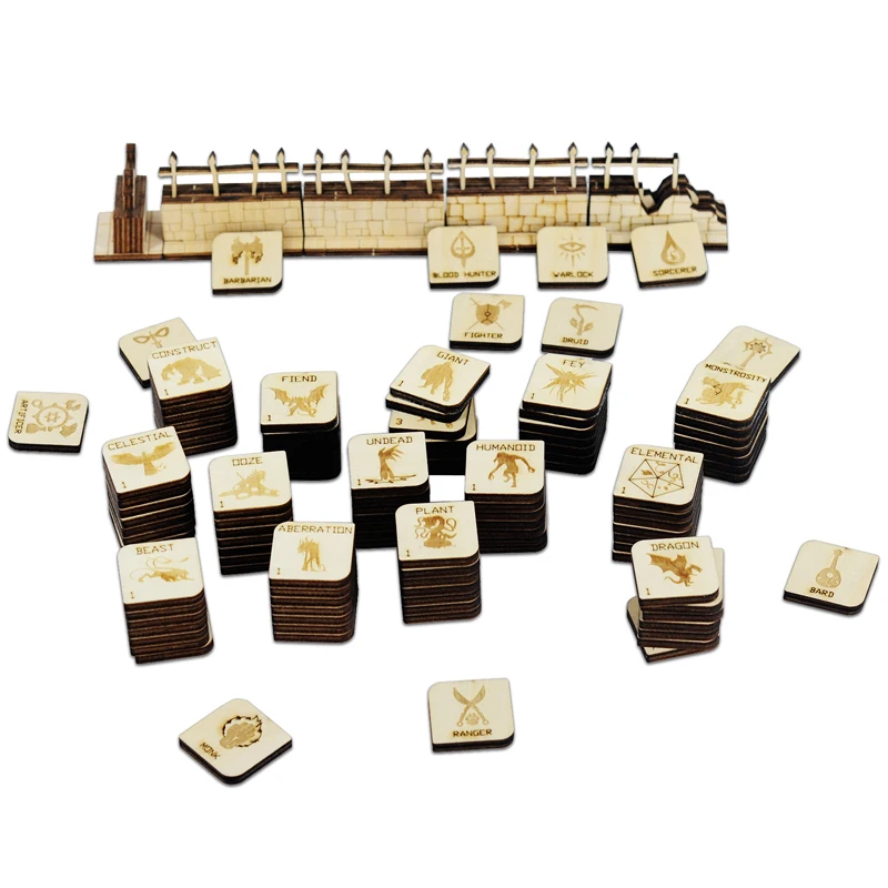 Жетоны для настольных игр CZYY D &amp деревянные лазерная резка фэнтези ролевой герой