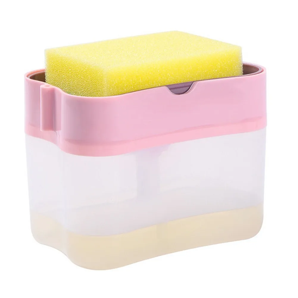 

Automatic Liquid Soap Dispenser With Sponge Holder Kitchen Detergent Organizer Bottle Manual Shampoo Shower Gel Pump Container