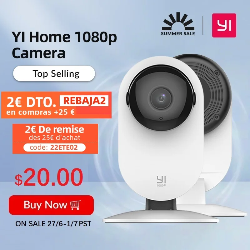 YI 1080p Home Camera IP Camera Smart Video Cams With Montion Detect Wifi Camera Security Protection Mini Camera Pet Cat Dog Cam