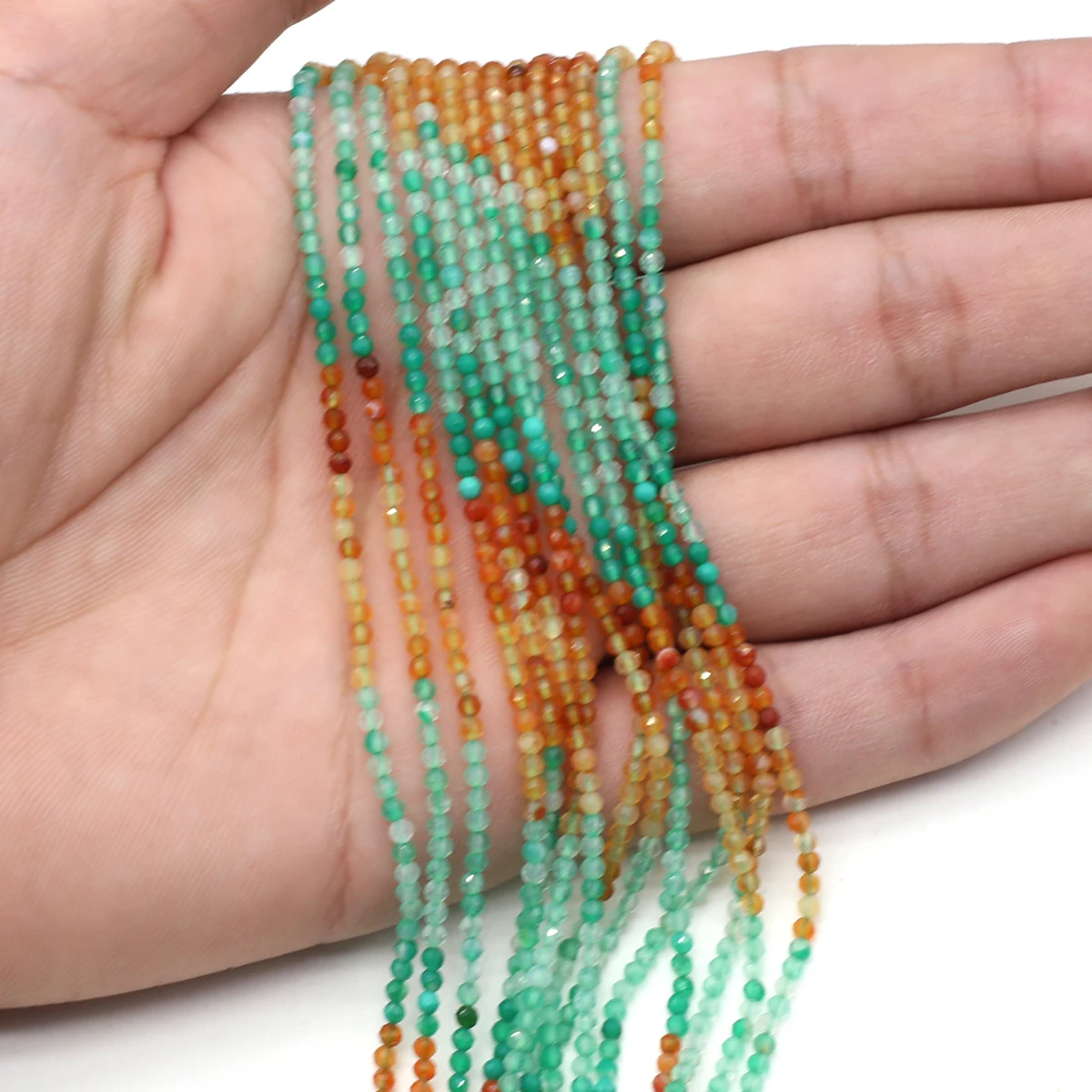 

Natural Stone Beads Agates Gradient Round Faceted Beads Charms For Jewelry Making DIY Necklace Bracelet Earrings Accessory