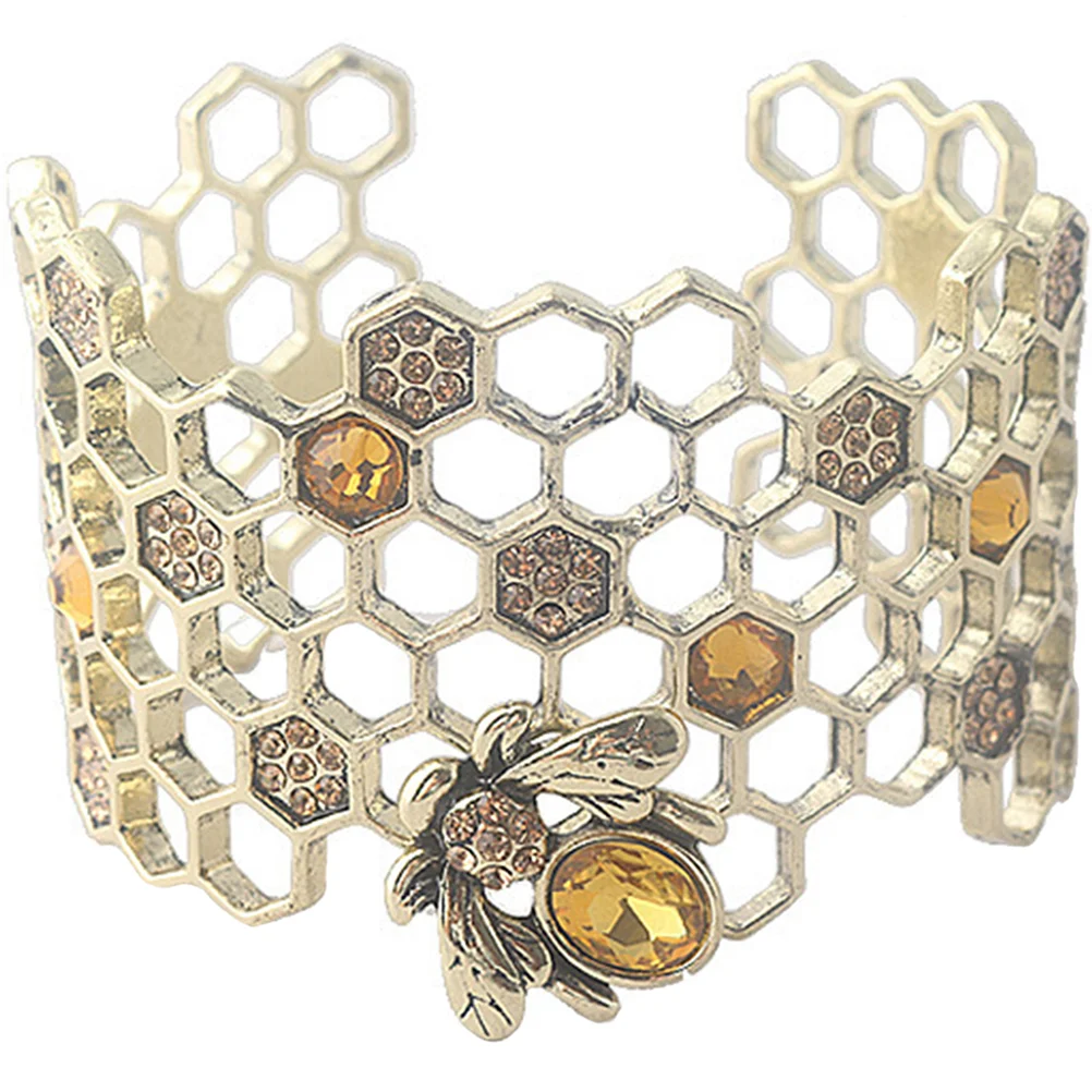

Bee Bracelet Jewelry Women Aesthetic Hive Open Adjustable Alloy Bangle Wrist Miss Honey