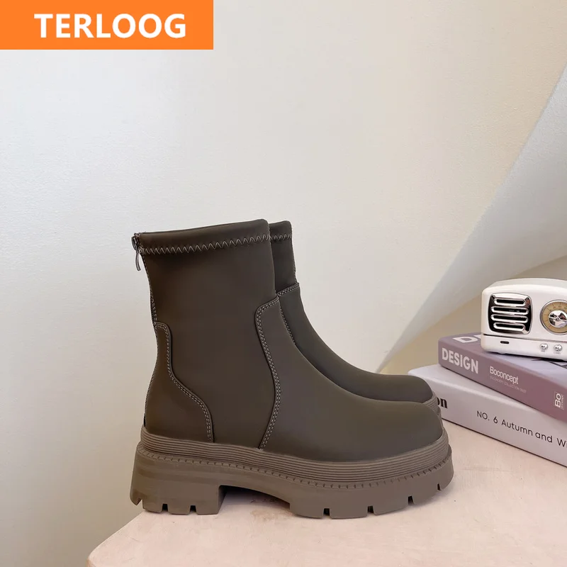 Женские высокие ботинки челси новинка зимы 2022 массивная обувь на молнии