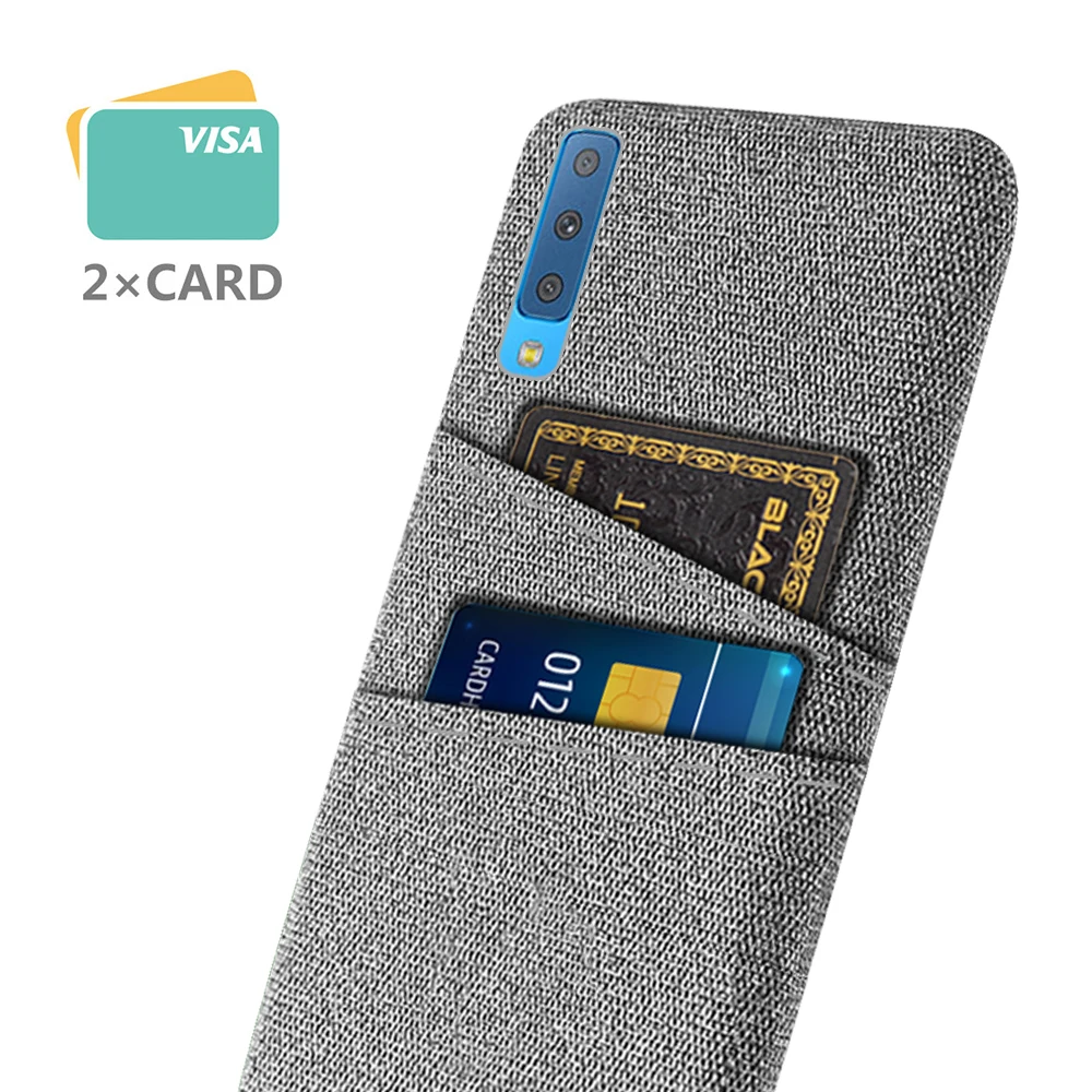 

Cover For Samsung Galaxy A7 2018 A750 Case 6.0" Luxury Fabric Dual Card Phone Coque For Samsung A 7 2018 750 750 F SM-A750F/DS