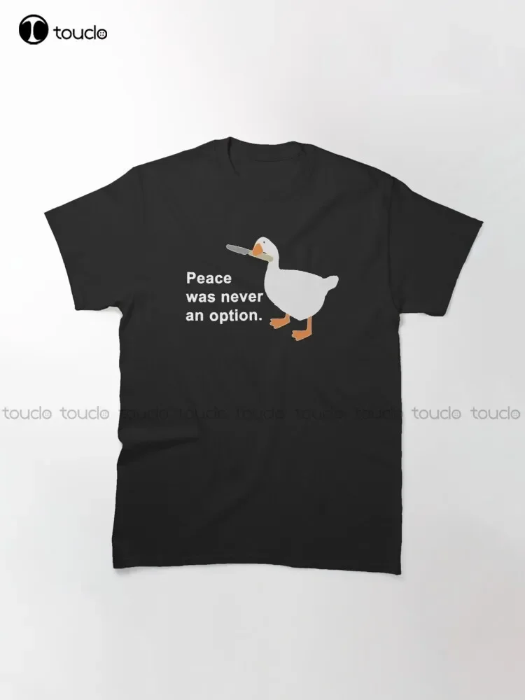 Мир никогда не был вариантом - классическая футболка Funny Goose Game черная модный