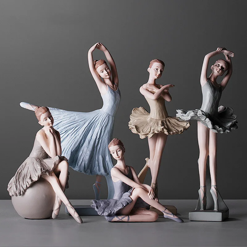 

Resin Ballerina Girl Statues Desktop Ornament Dancing Crafts Dancer Ballet Figurines for Home Decor Birthday Christmas Gift