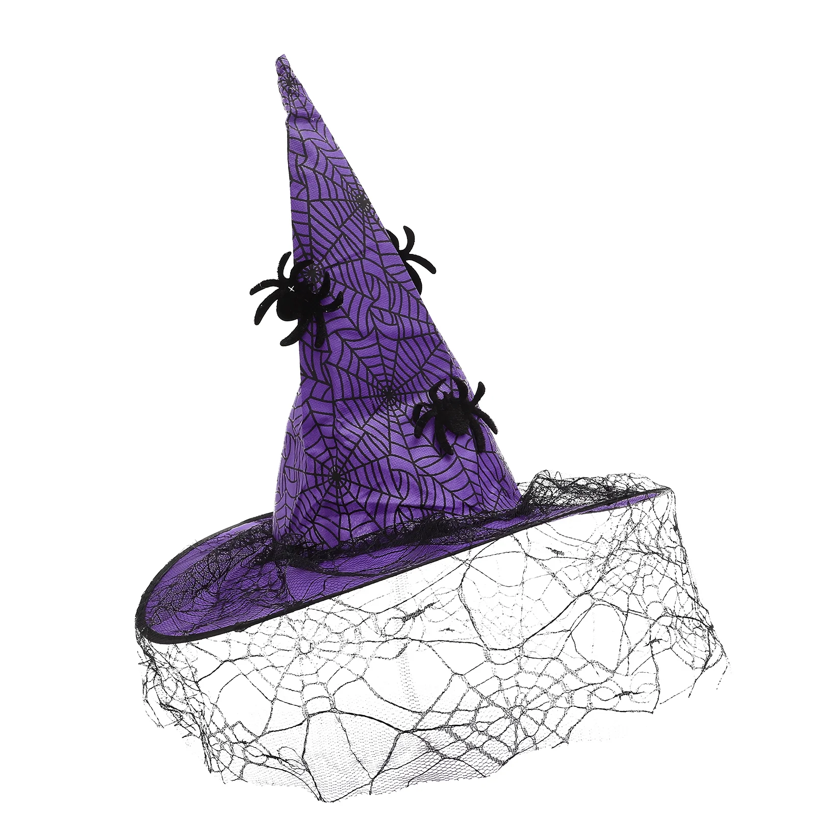 

Creative Halloween Witch Hats Cosplay Party Witch Hat Witch Gauze Veil Hat
