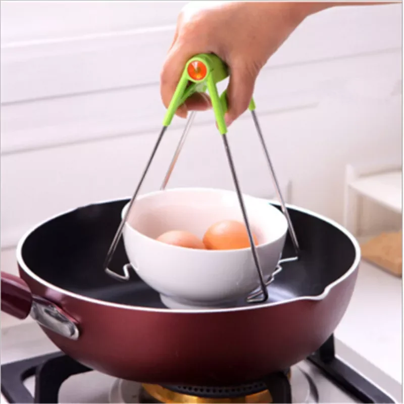 

2022New Stainless Steel Hot Bowl Clip Pot Dish Holder Steamer Heat Insulation Plate Tong Anti-Hot Clamp Gripper Kitchen Tools