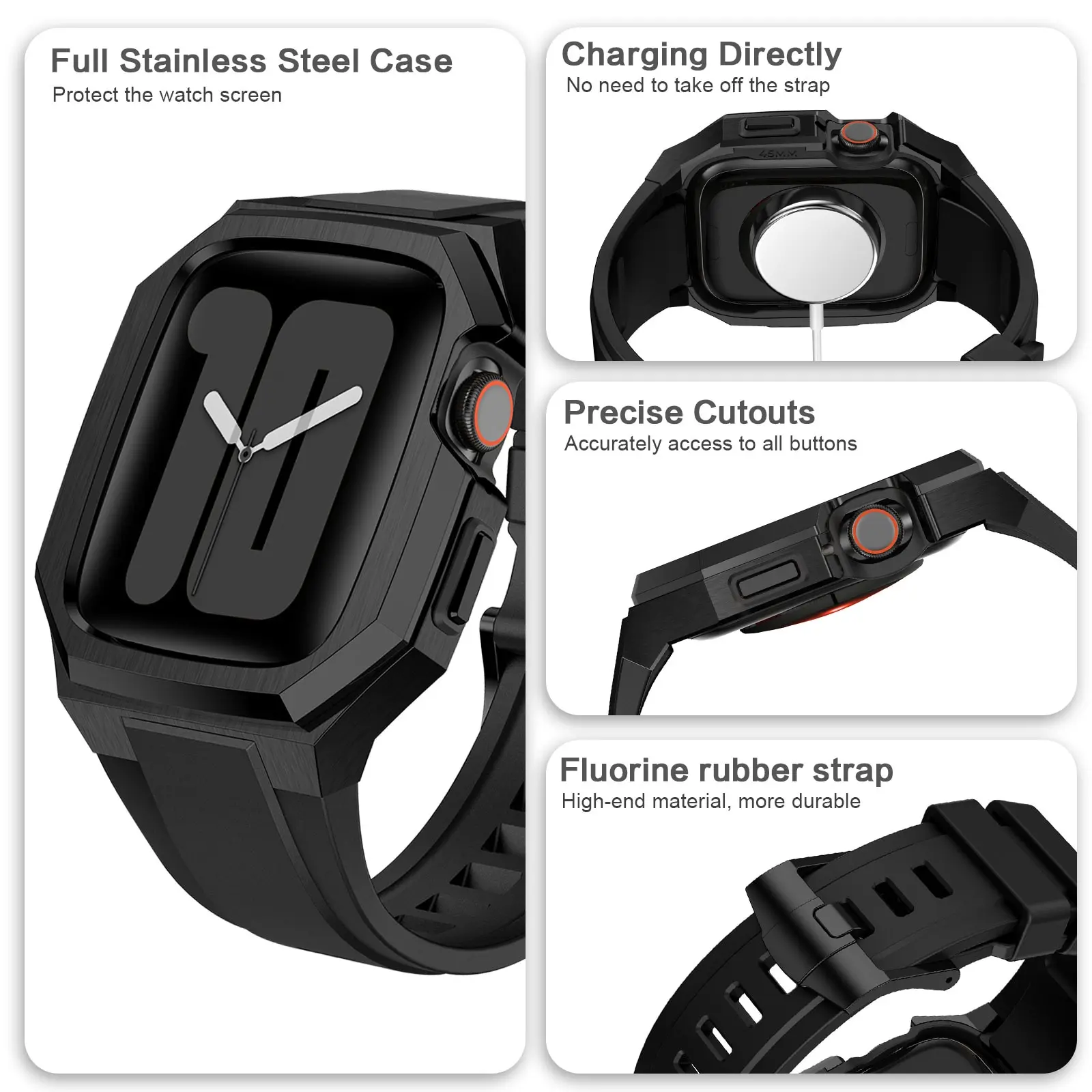 Фото Ремешок из металлического сплава для Apple Watch Ultra Band Series 8 7 6 SE 5 4, аксессуары для часов iWatch 49 мм 44 мм 45 мм №5