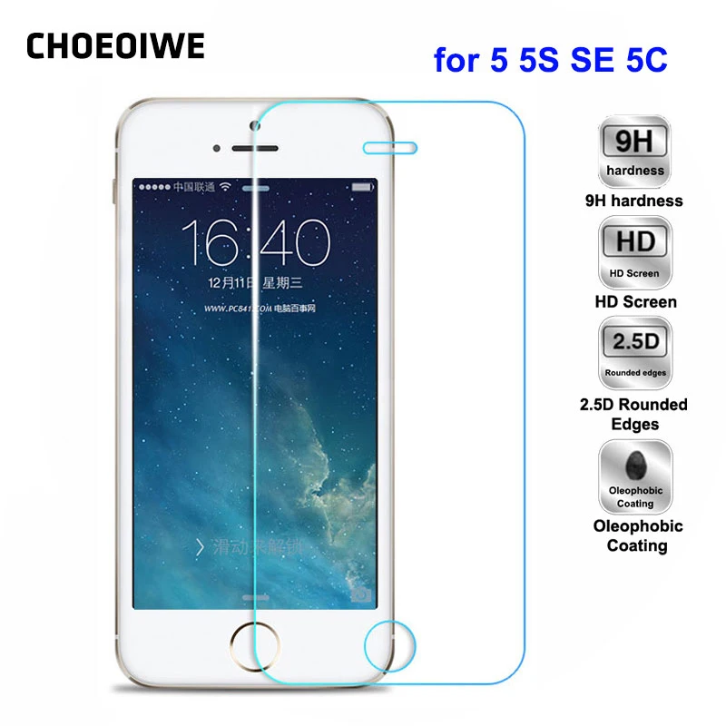 

Screen Protectors for iPhone 5 5s SE 5C Explosion proof 9H Screen Protectors for iPhone 5 5s SE 5C Tempered Glass Cover Film