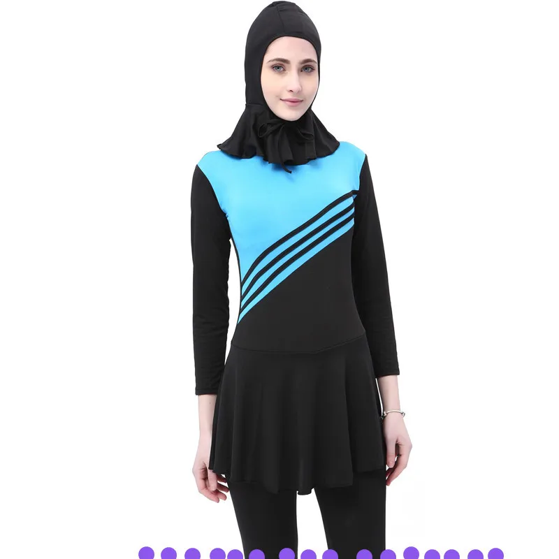 

2022 Large Size Swimwear Long Sleeve Muslim Swimsuit Women Muslim Swimwear Nylon Burkini Swimming Maillot De Femme Musulmane