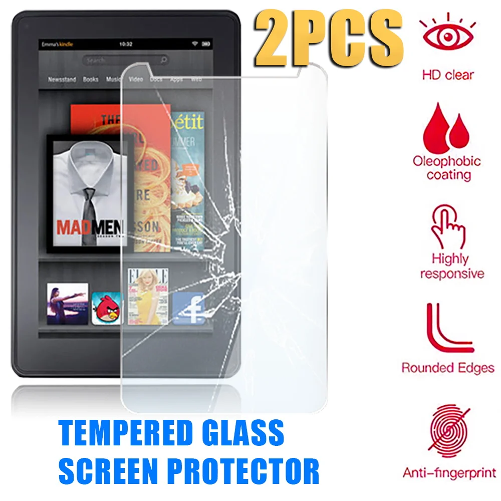 

2 шт. 9H подлинное закаленное стекло для планшета Защита экрана для огня 7 5-го поколения 2015 защитная пленка покрытие от царапин