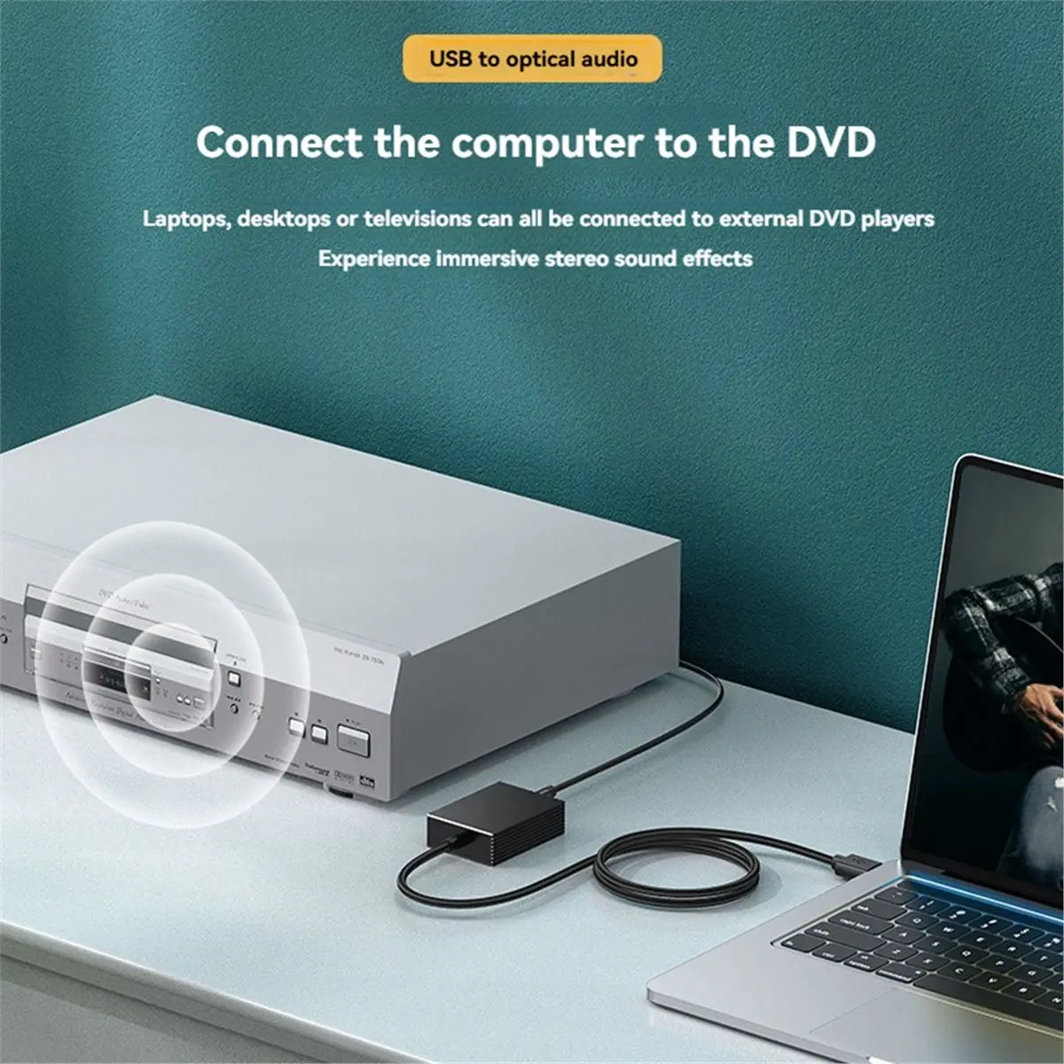 Фото xin828 USB-оптический SPDIF Toslink и 3.5 мм аудиоадаптер-конвертер для телевизора, ПК, ноутбука, смартфона и подключения к колонкам. №2