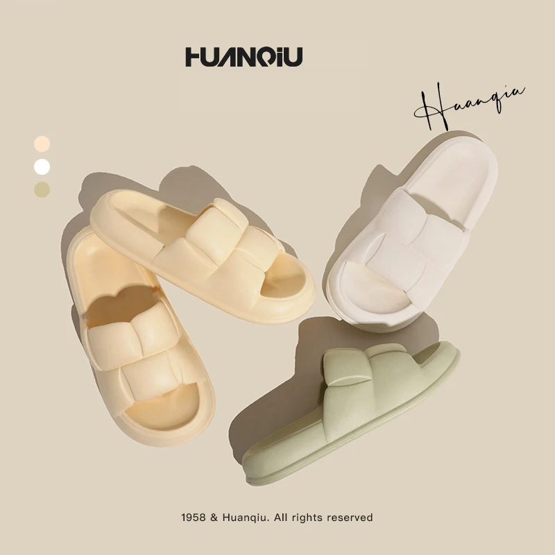 

HUANQIU new net red fashion pumpkin shitting cool slippers in the summer of 2022 wear home flip flops outside