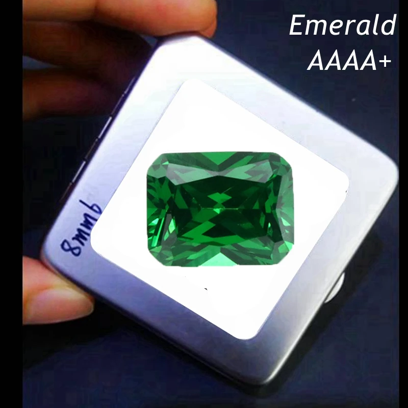 

Large Natural Emerald Green Sapphire 12x16mm 12.5ct Sri-Lanka Rectangle Emerald Cut VVS Loose Gemstones For Jewelry Making
