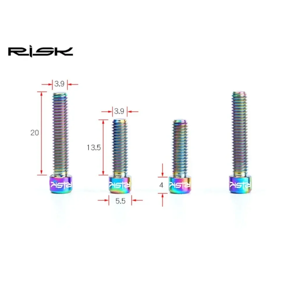 Передний/задний болт переключателя RISK M4 * 13 5/20 мм для MTB велосипеда SHIMANO XT SRAM XO XX1