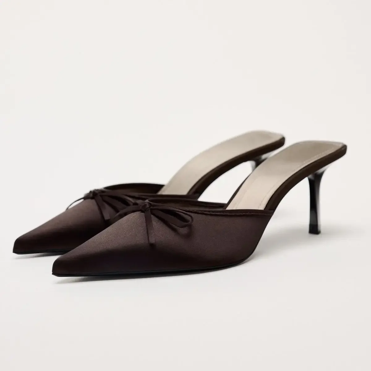 DMZA 2024 европейские женские туфли Baotou на высоком каблуке полутапочки французская