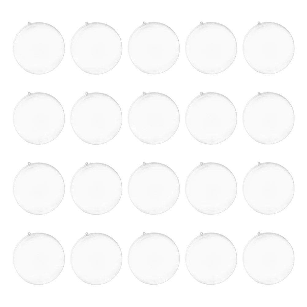 

20pcs Transparent Ball Christmas Tree Pendant Ornaments Xmas Hanging Decoration Bauble Candy Confetti Gift Box Holder Party