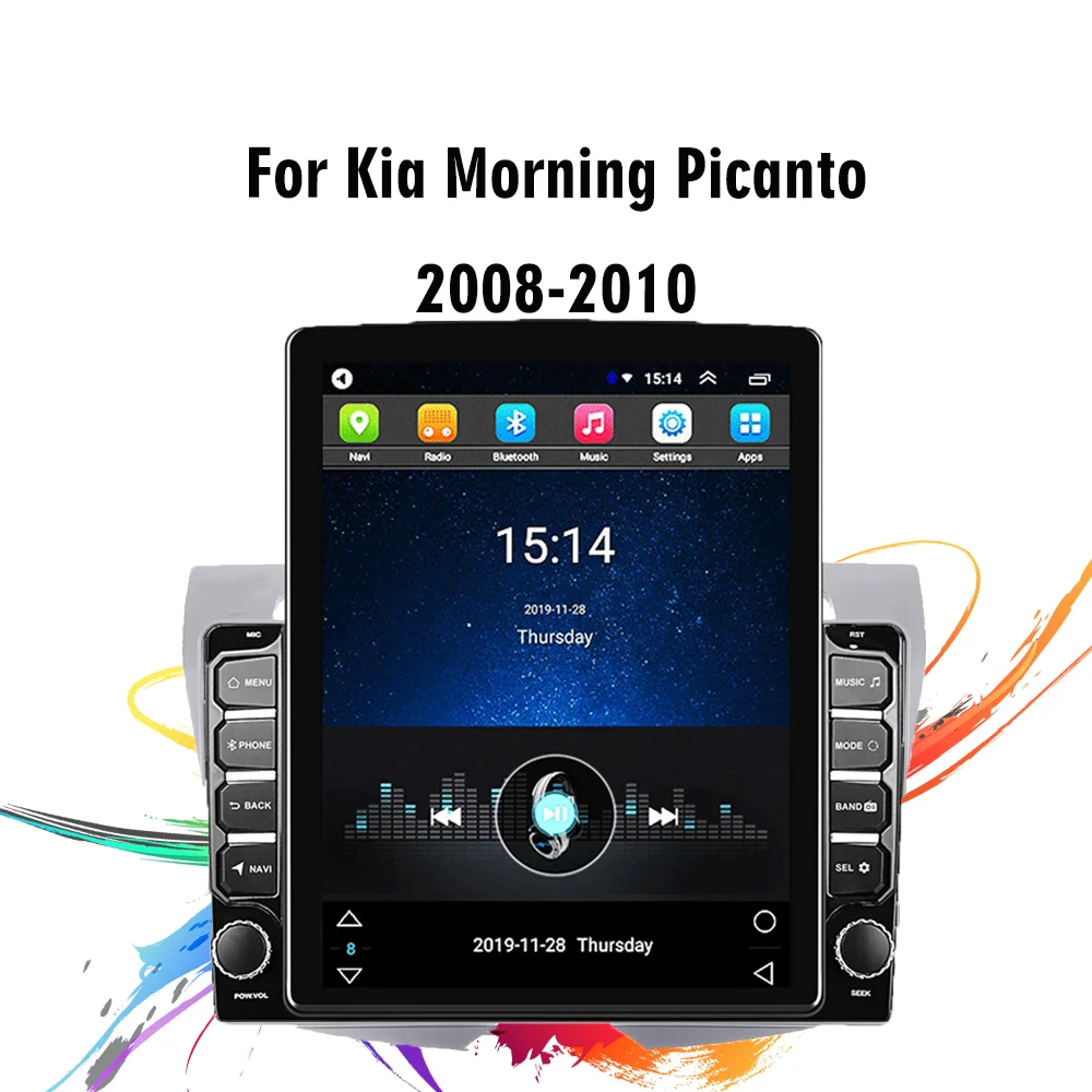 

For Kia Morning Picanto 2008-2010 9.7"Tesla Screen Multimedia Player GPS Navigator 4G Carplay Android Autoradio Stereo Head Unit
