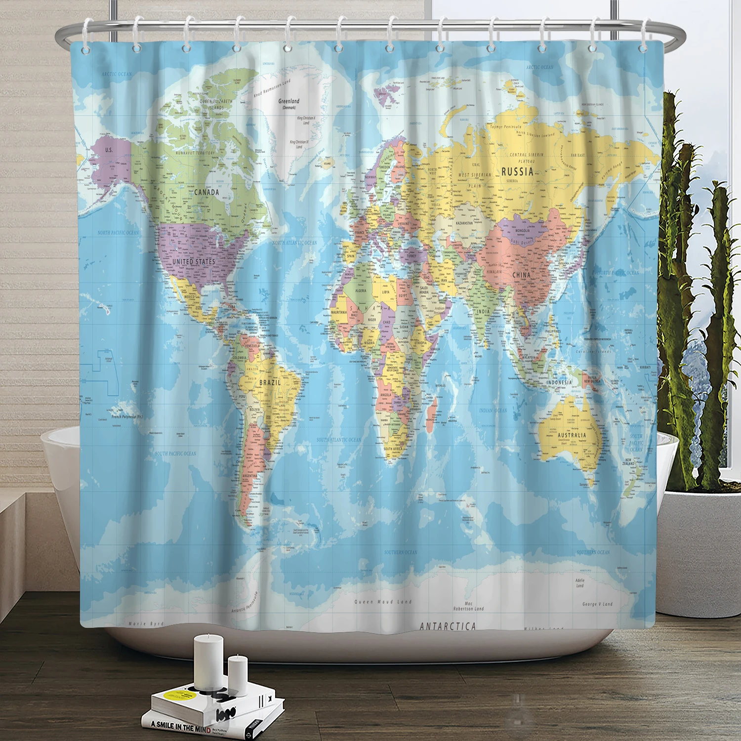 Waterproof Shower Curtains Polyester Bath Curtain For Bathro