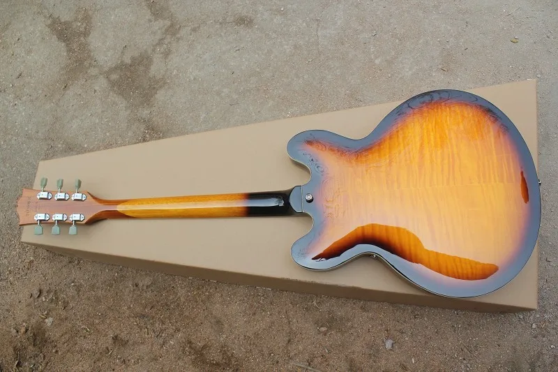 Завод гитар hina под заказ Новая куркума цвет Джаз полый корпус 335 электрическая гитара 423