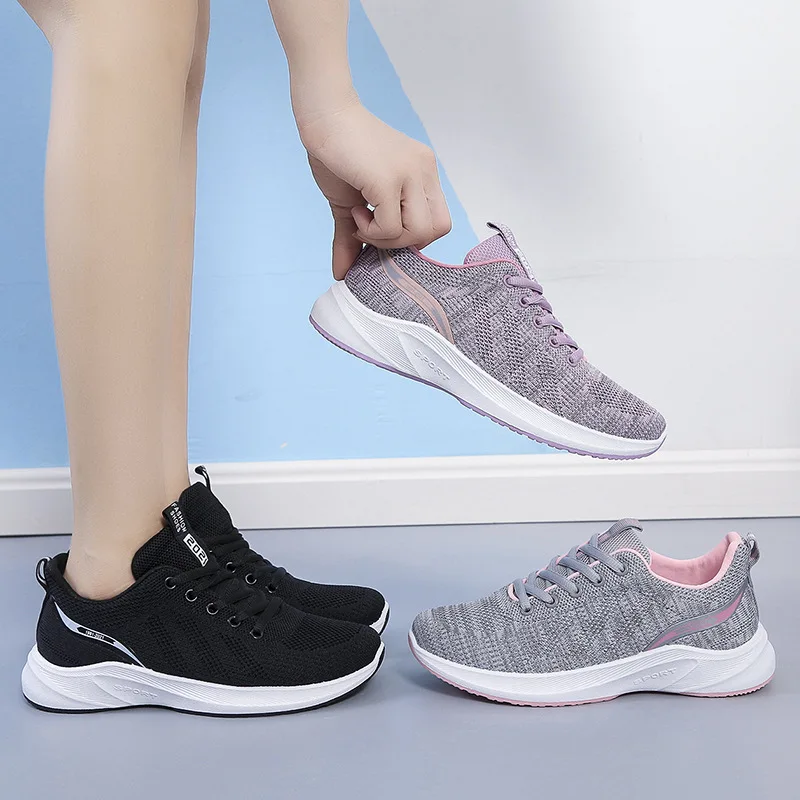 

NAUSK 2022 NEW Spring Women casual shoes fashion breathable Walking mesh lace up women flat shoes sneakers women tenis feminino