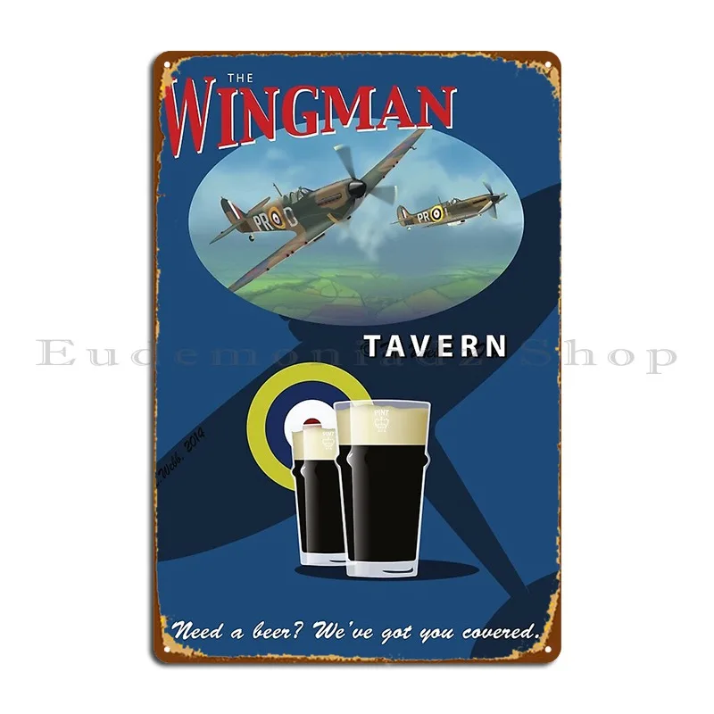 

The Wingman таверна металлический знак Печать Забавный ржавый гараж Жестяная Табличка на гараж постер