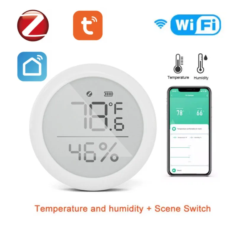 

Новинка 2022, умный датчик температуры и влажности, внутренний гигрометр с ЖК-дисплеем, дистанционное управление, ZigBee Hub Gateway Smart ZigBee