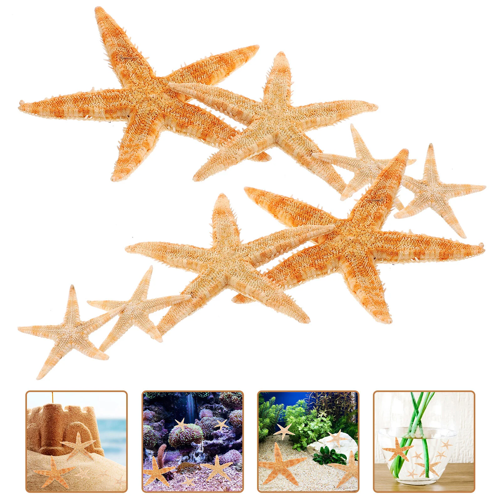 

100 Pcs Hand Decor Natural Shell Aquarium Starfish Adorn Decorate 4.5X4.5cm Landscaping Creative Tank